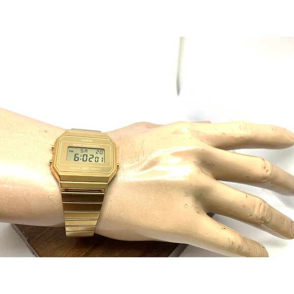 Casio Men's Watch A700WMG Retro Quartz Digital Gold Stainless Steel 33mm 3472 - Picture 5 of 15